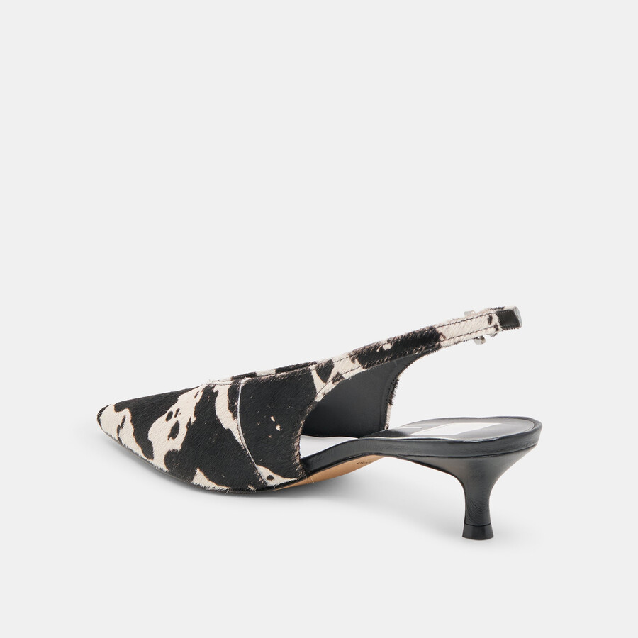 alenna heels schwarz-weiß taurus kalbsfell