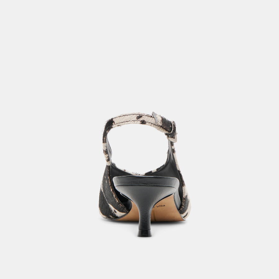 alenna heels schwarz-weiß taurus kalbsfell
