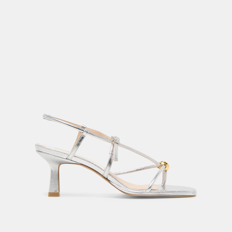 mylee heels silbernes leder im used-look