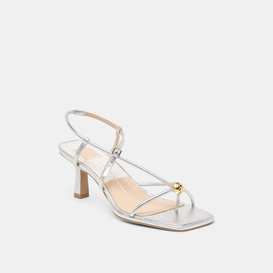 mylee heels silbernes leder im used-look