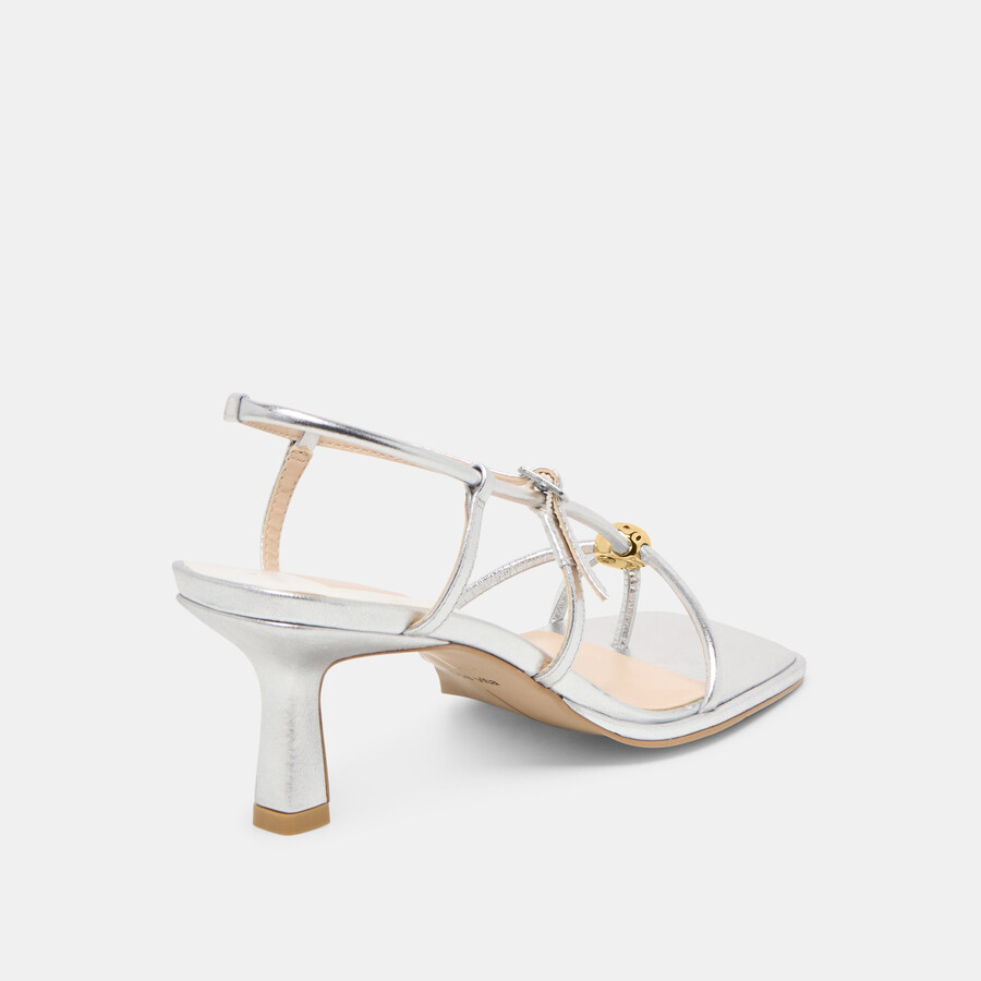 mylee heels silbernes leder im used-look