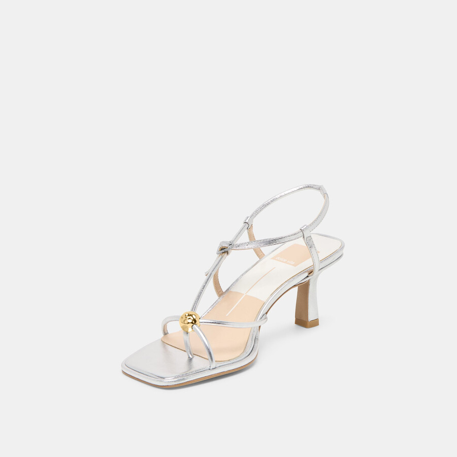 mylee heels silbernes leder im used-look