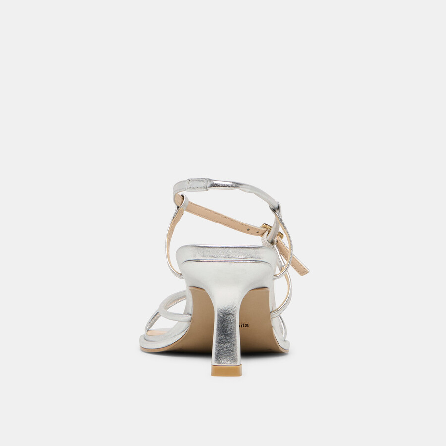 mylee heels silbernes leder im used-look