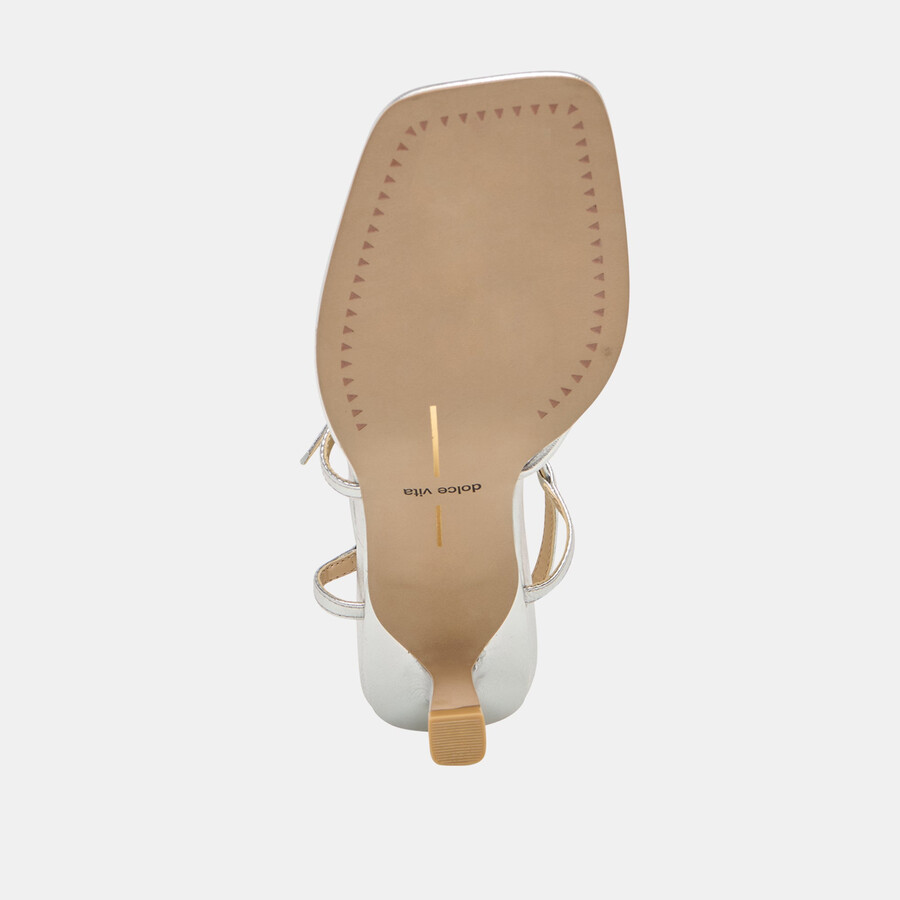 mylee heels silbernes leder im used-look