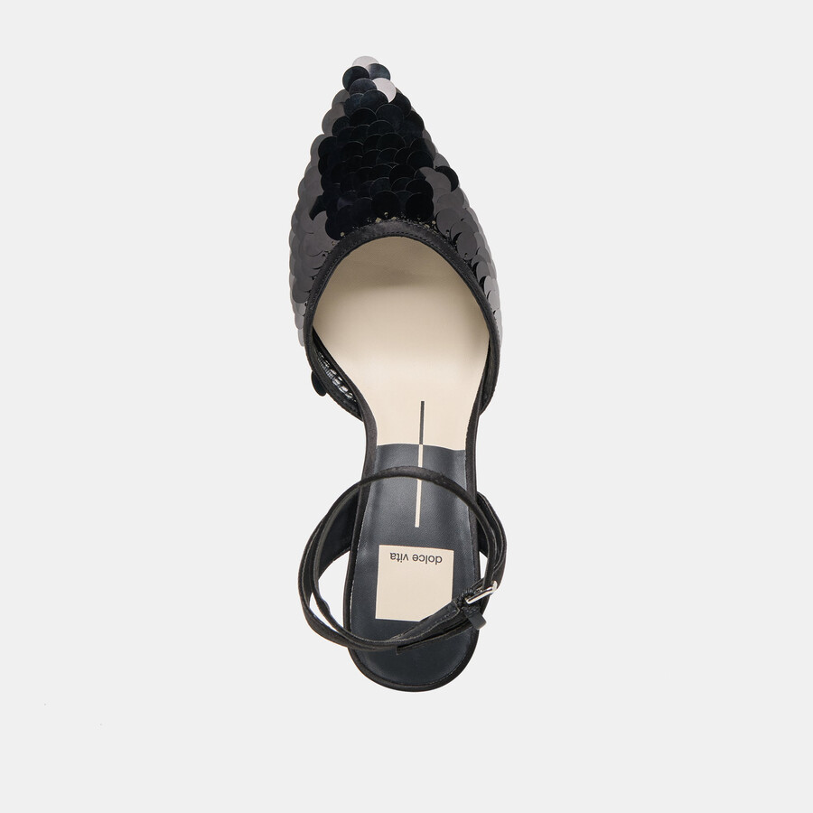 elizza confetti heels onyx gewebtes mesh