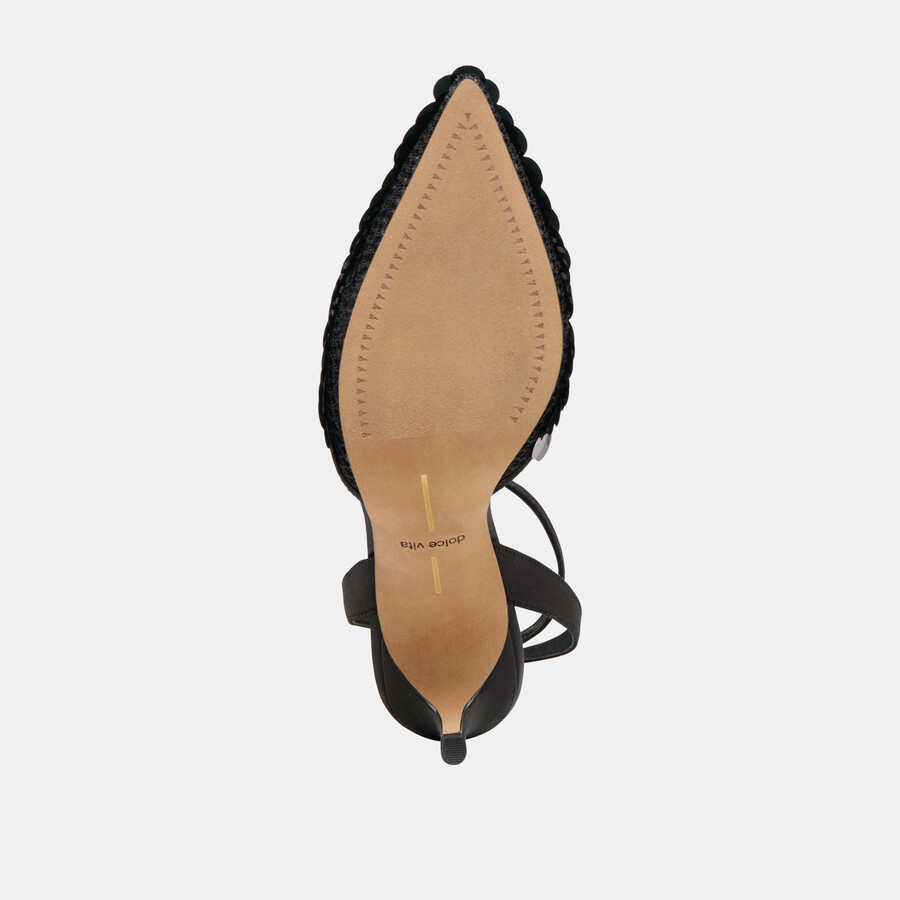 elizza confetti heels onyx gewebtes mesh
