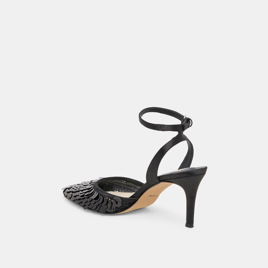 elizza confetti heels onyx gewebtes mesh