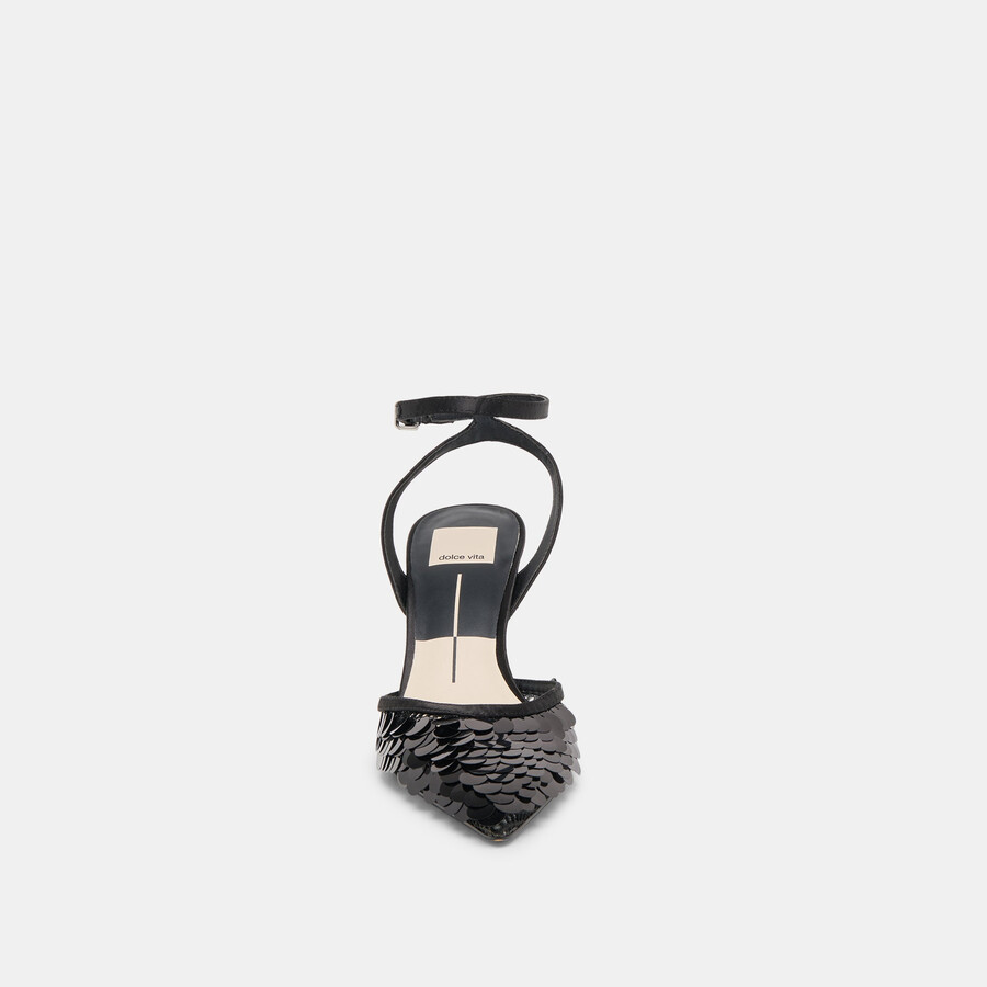 elizza confetti heels onyx gewebtes mesh