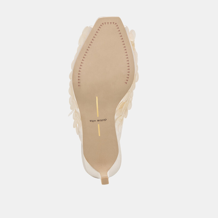 samary confetti heels aus cremefarbenem satin