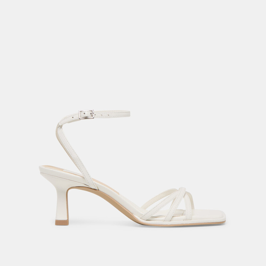 manji heels aus echtem weißen leder