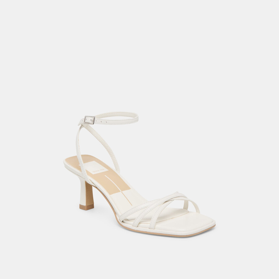 manji heels aus echtem weißen leder