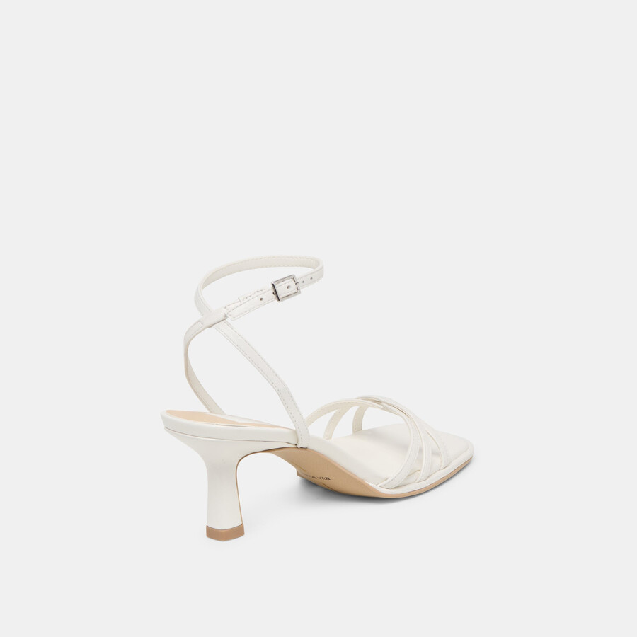 manji heels aus echtem weißen leder