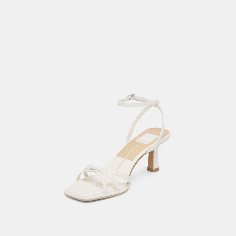 manji heels aus echtem weißen leder