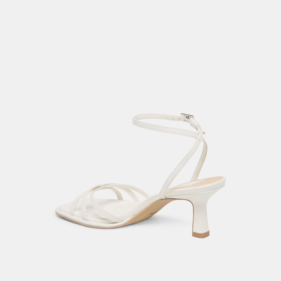 manji heels aus echtem weißen leder