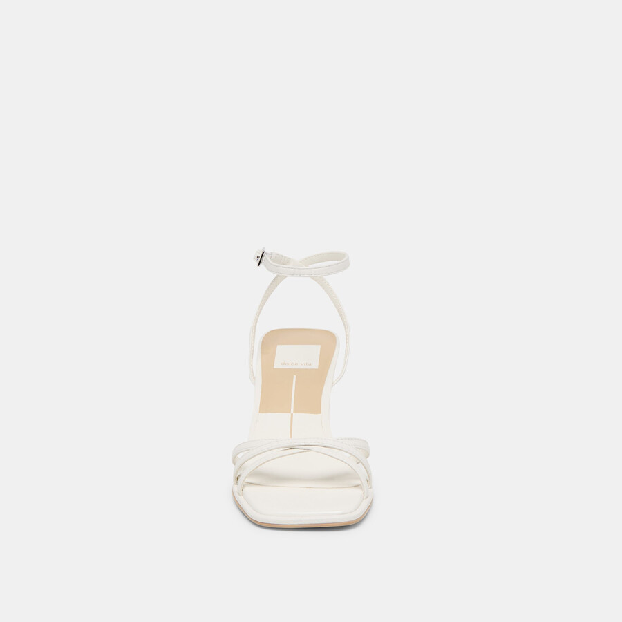 manji heels aus echtem weißen leder