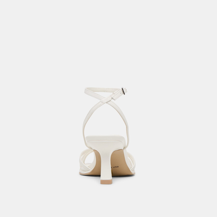 manji heels aus echtem weißen leder