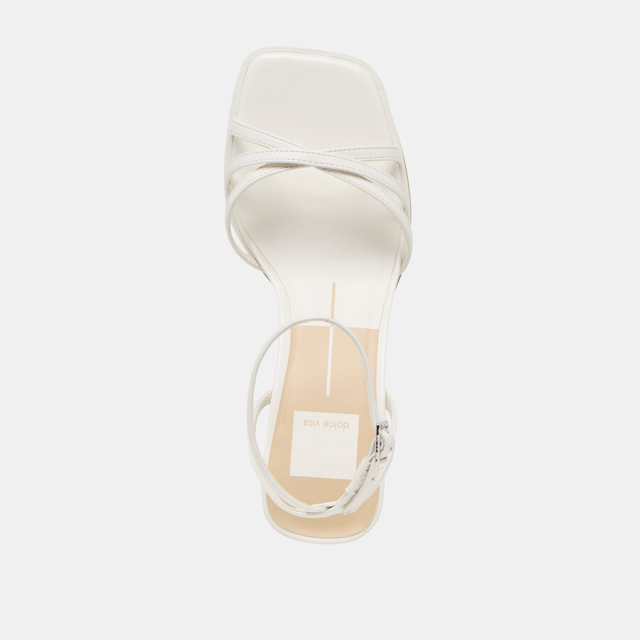 manji heels aus echtem weißen leder