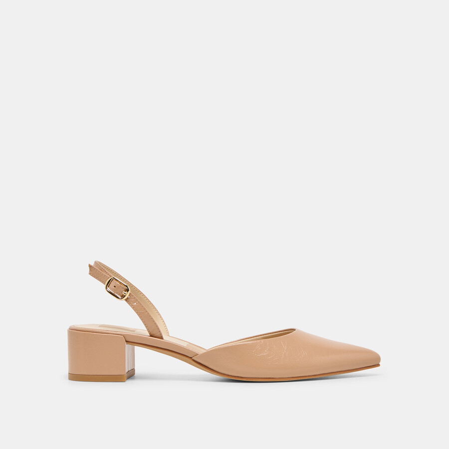 carel heels hellbraunes knitterfreies lackleder