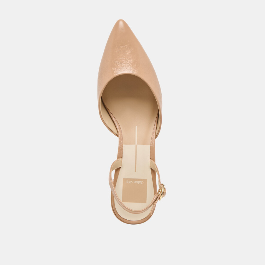 carel heels hellbraunes knitterfreies lackleder