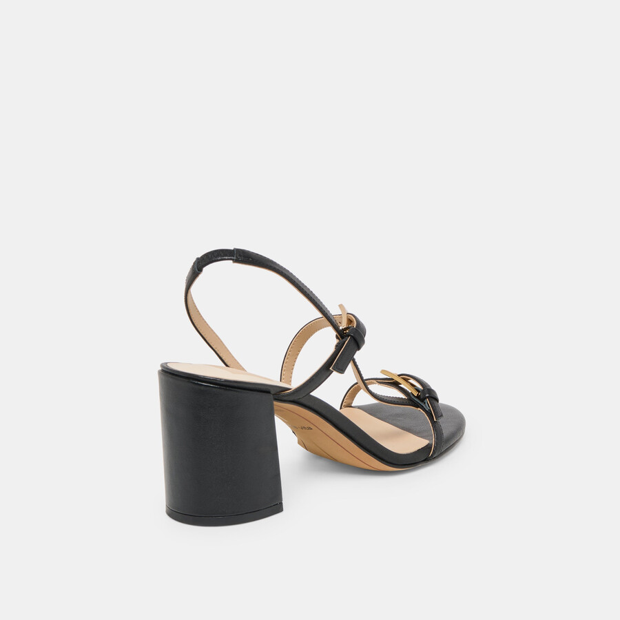 faye heels aus schwarzem leder