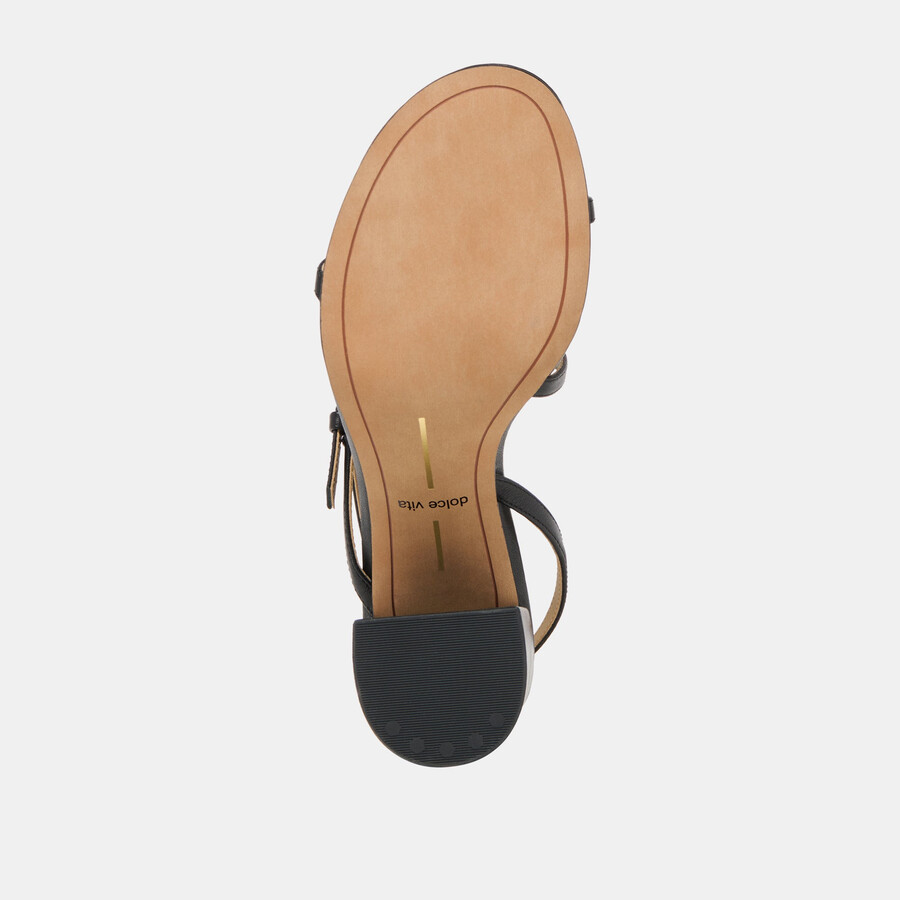 faye heels aus schwarzem leder