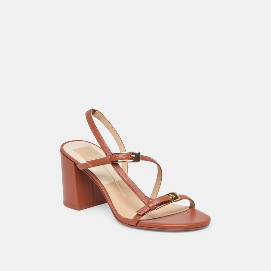 faye heels cognac leder