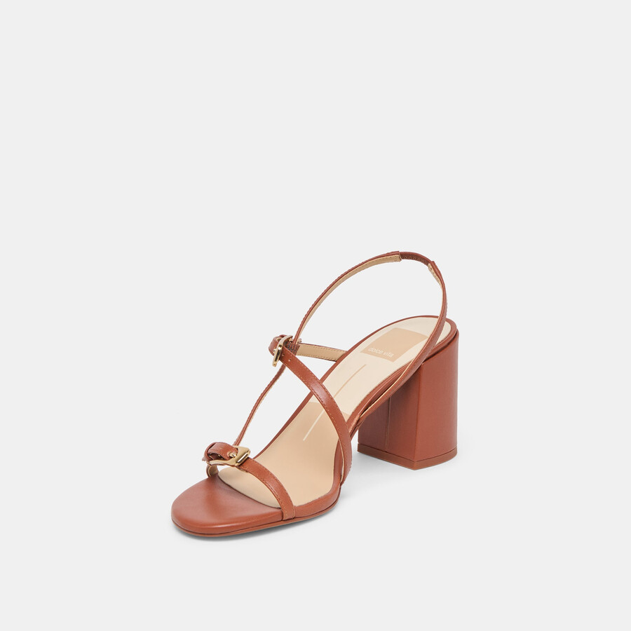 faye heels cognac leder