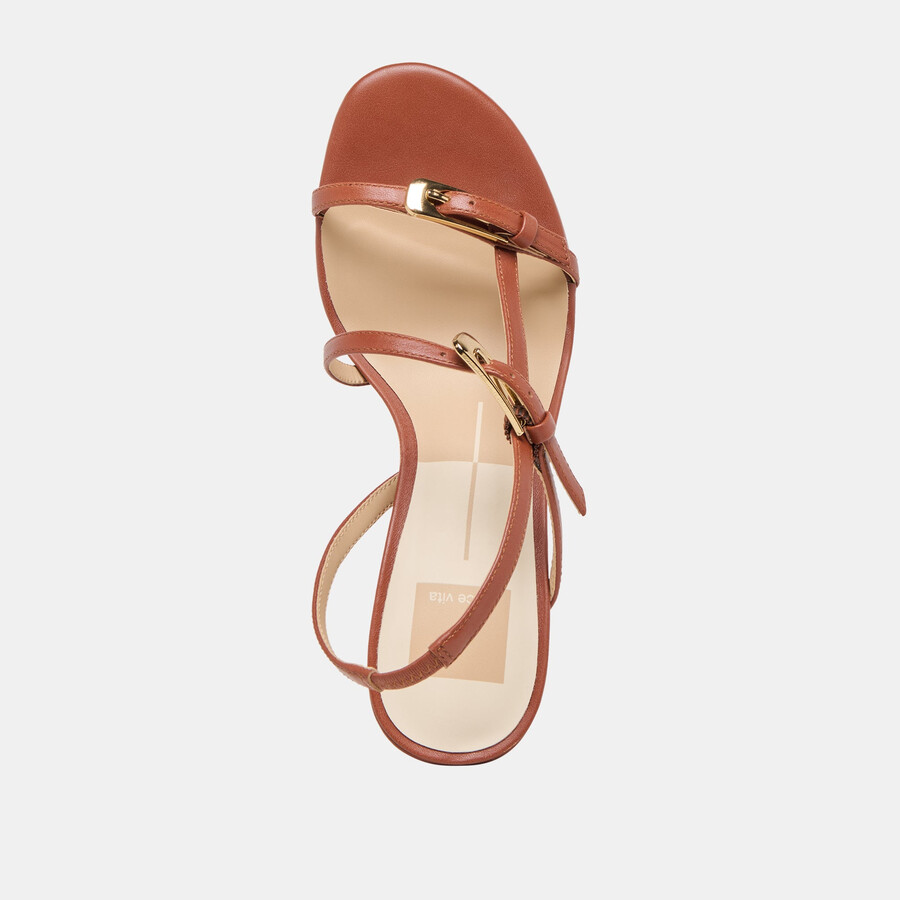 faye heels cognac leder