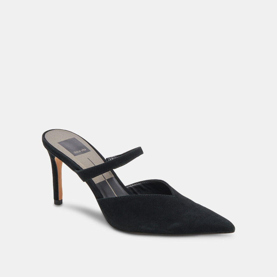 kanika wide heels onyx wildleder