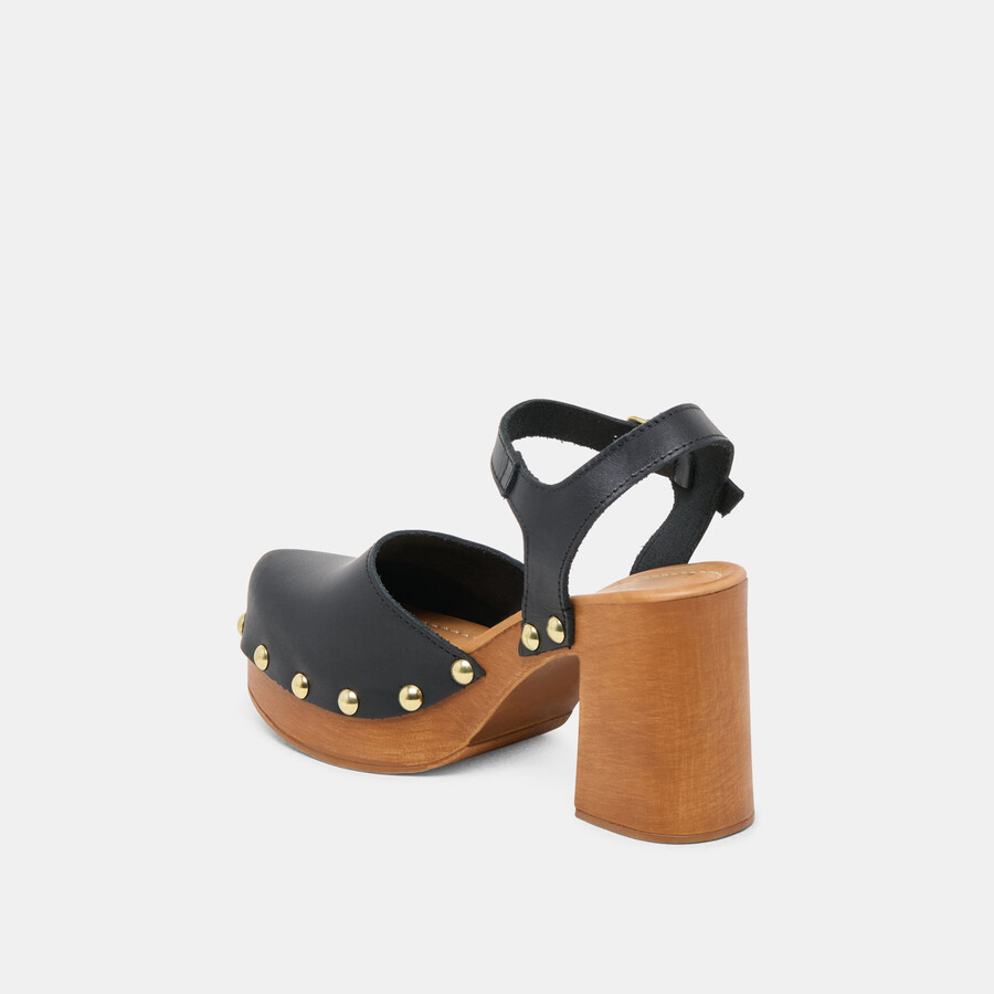 clover heels aus schwarzem leder