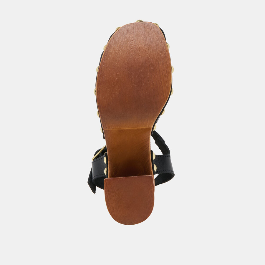 clover heels aus schwarzem leder