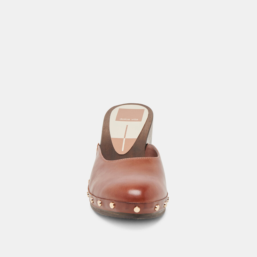 camyn heels aus braunem leder