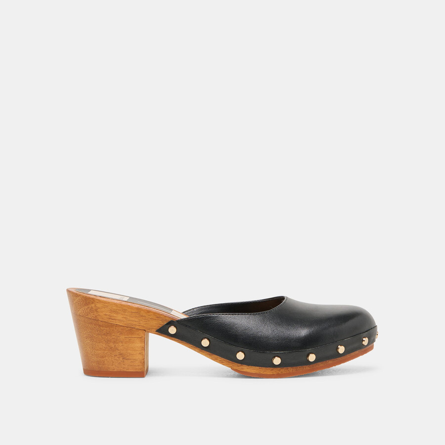 camyn heels aus schwarzem leder