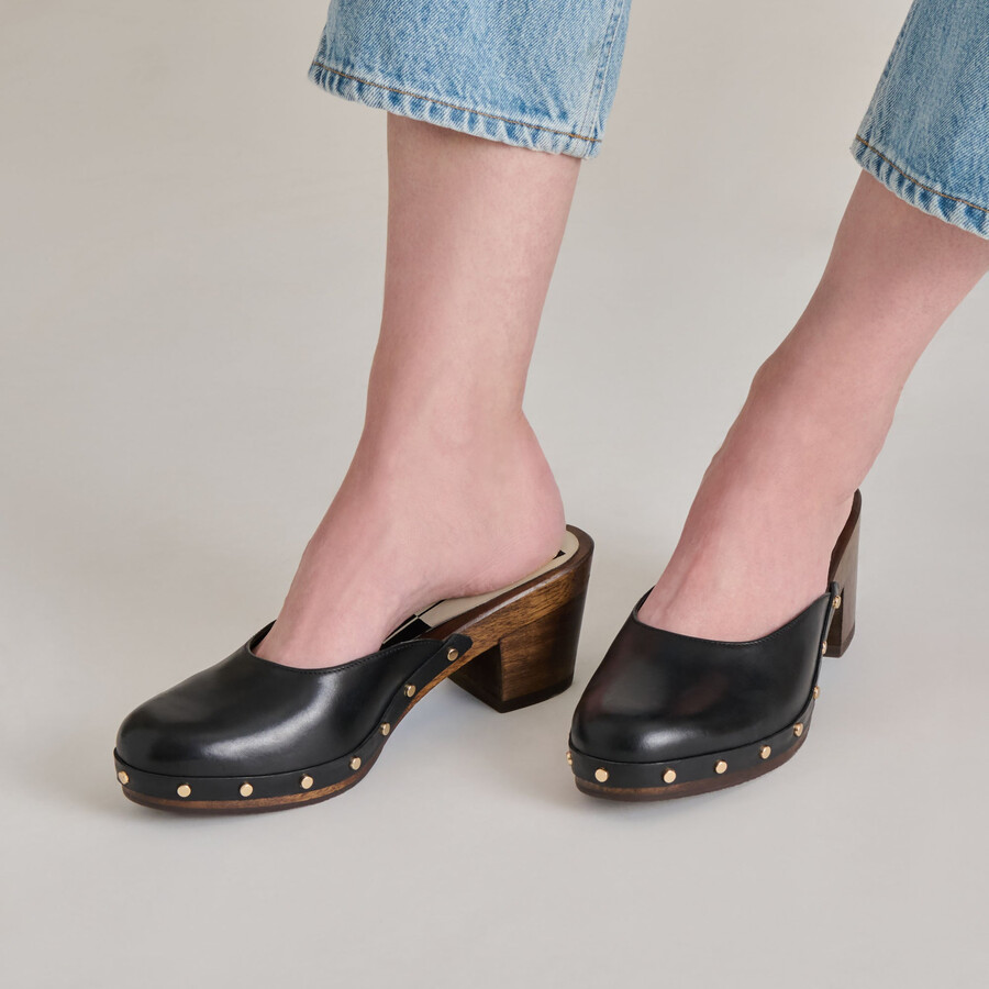 camyn heels aus schwarzem leder