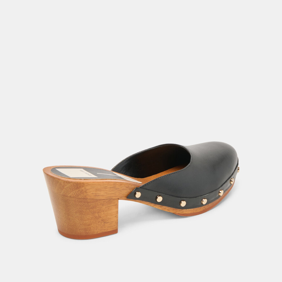 camyn heels aus schwarzem leder