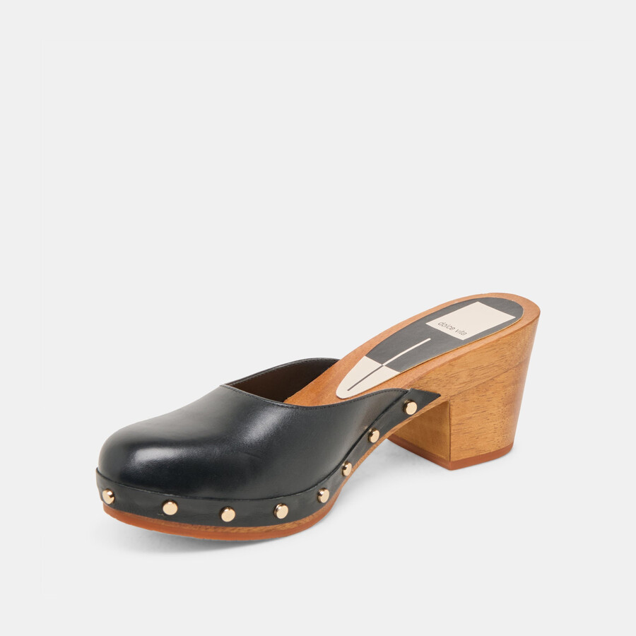 camyn heels aus schwarzem leder