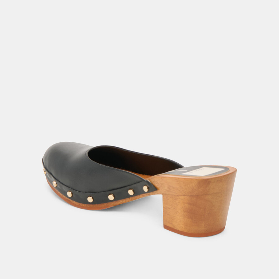camyn heels aus schwarzem leder