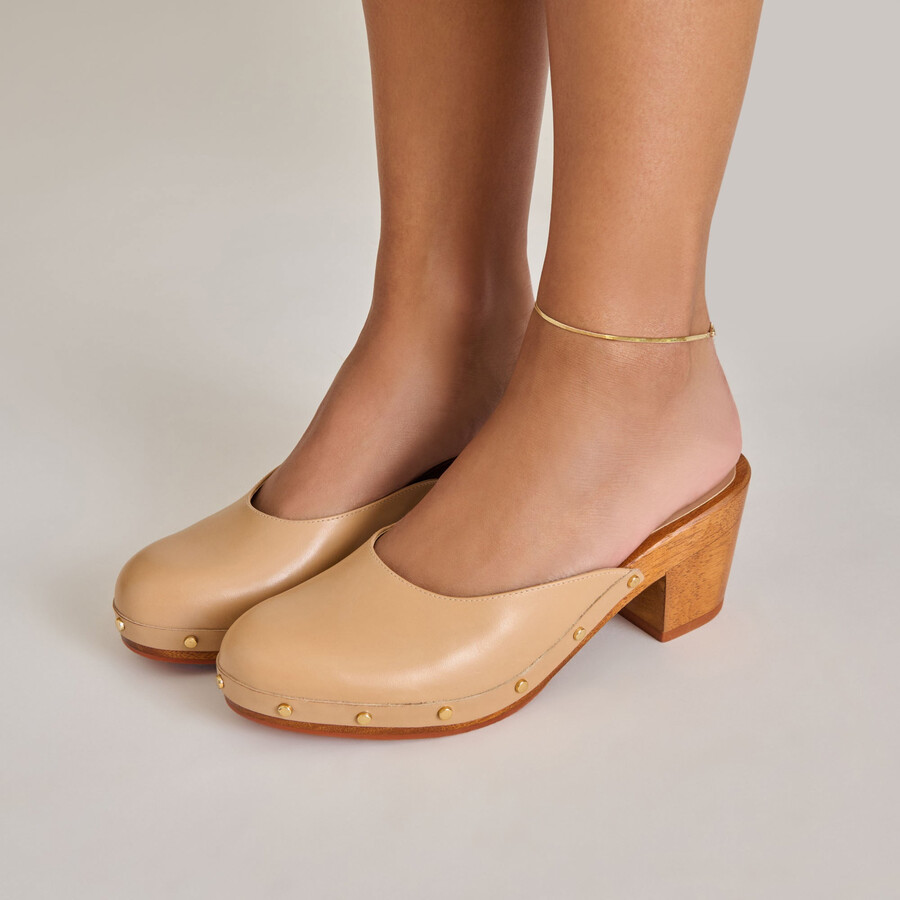 camyn heels cafe leather