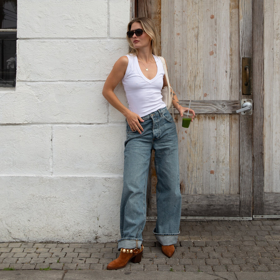 kanyon heels aus braunem wildleder