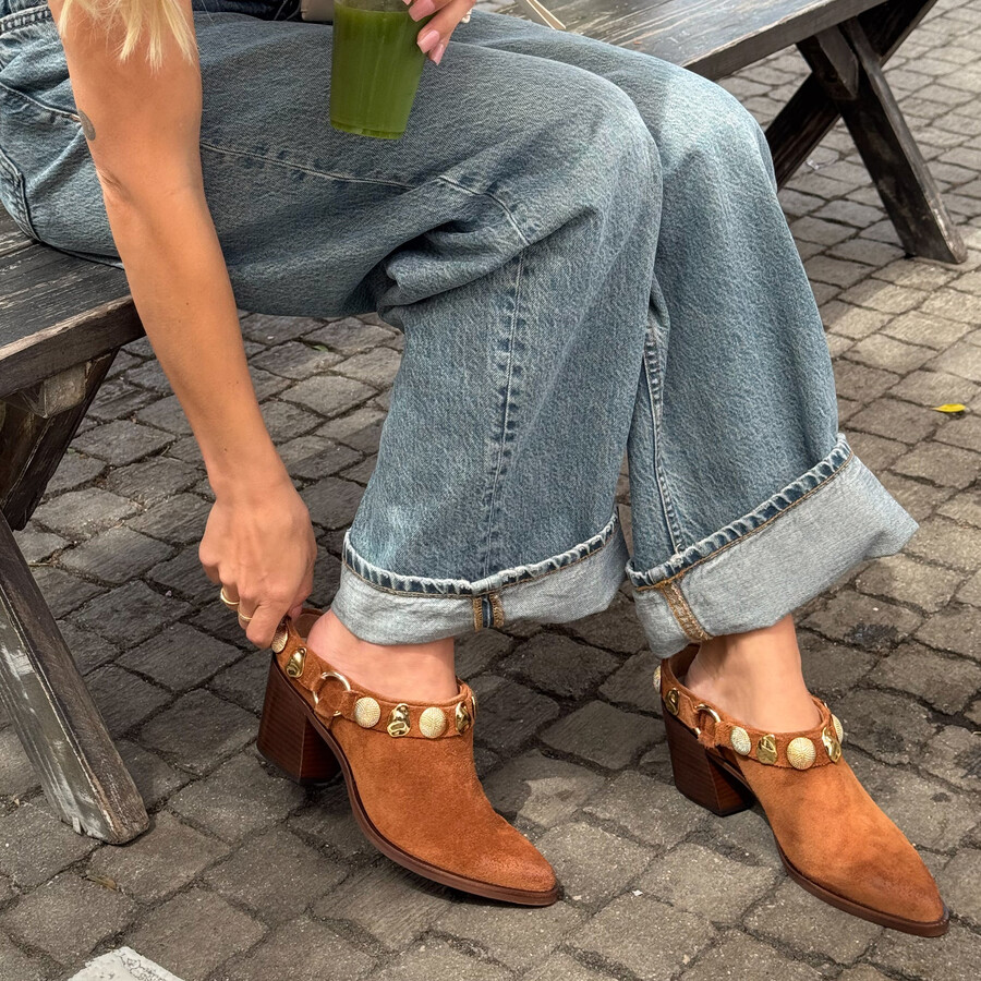 kanyon heels aus braunem wildleder
