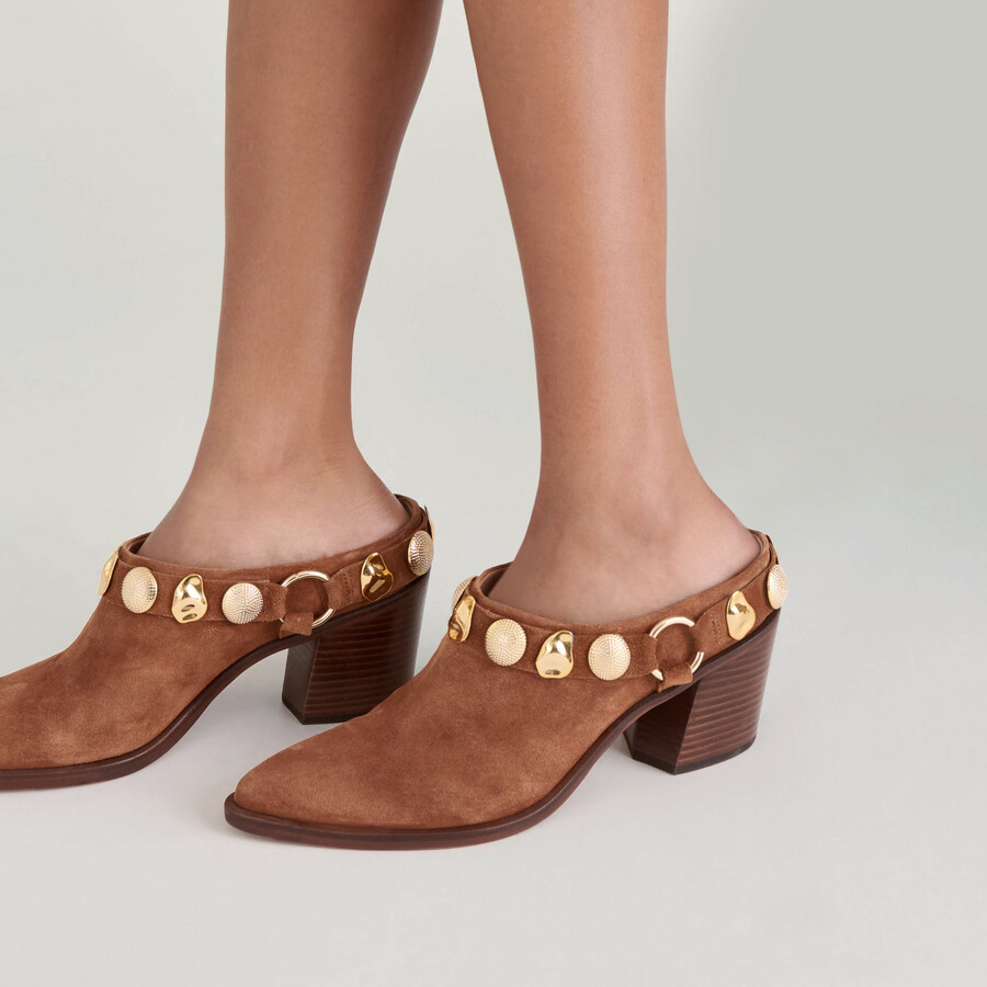 kanyon heels aus braunem wildleder