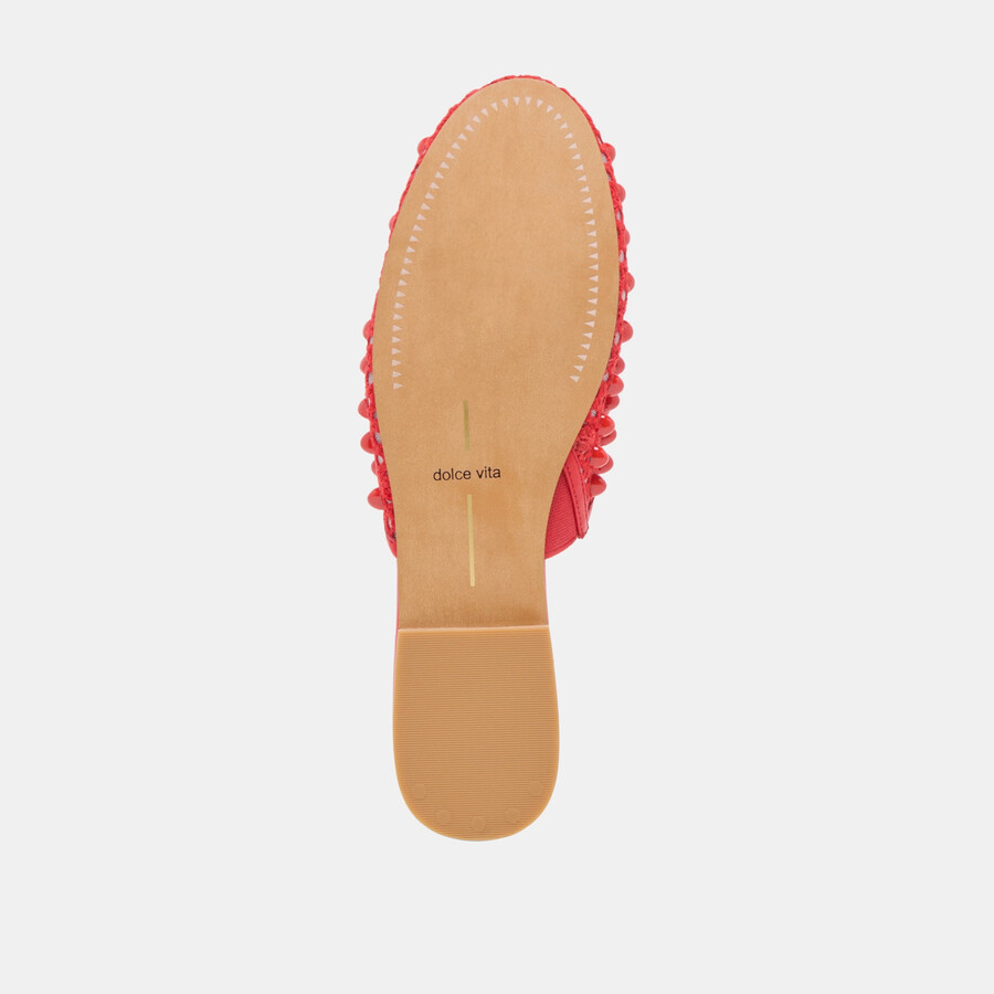 rova bead flats chili beaded mesh