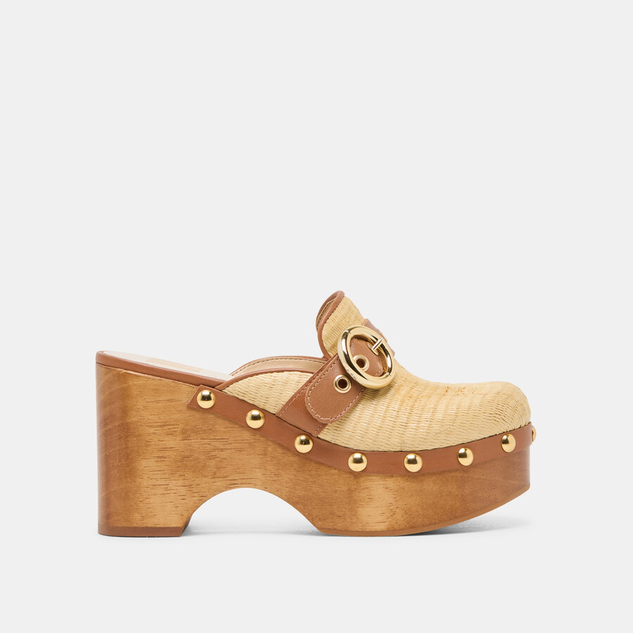 debrah clogs hellbraunes naturraffia