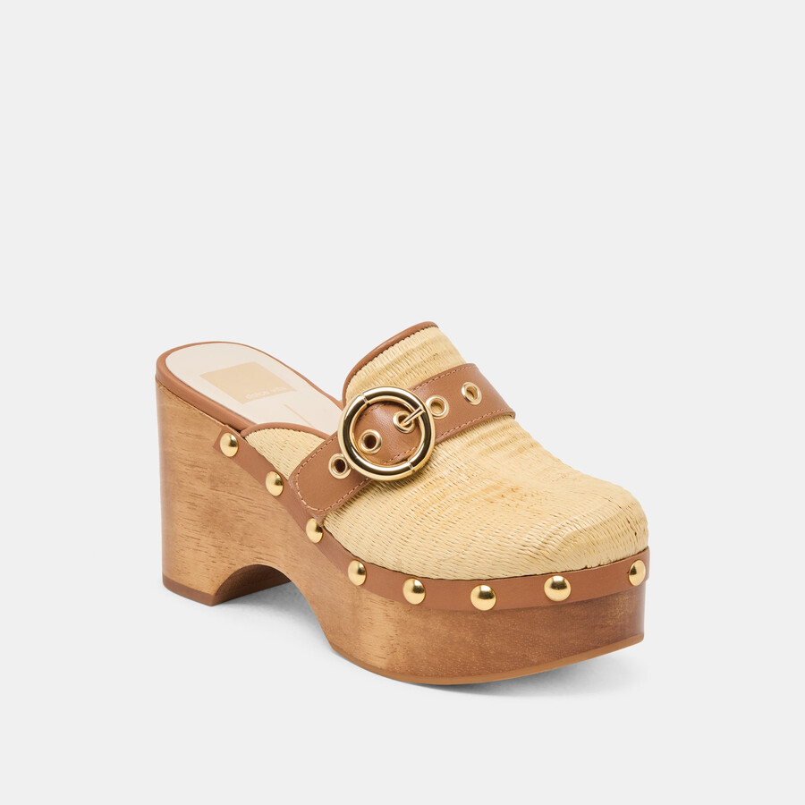 debrah clogs hellbraunes naturraffia