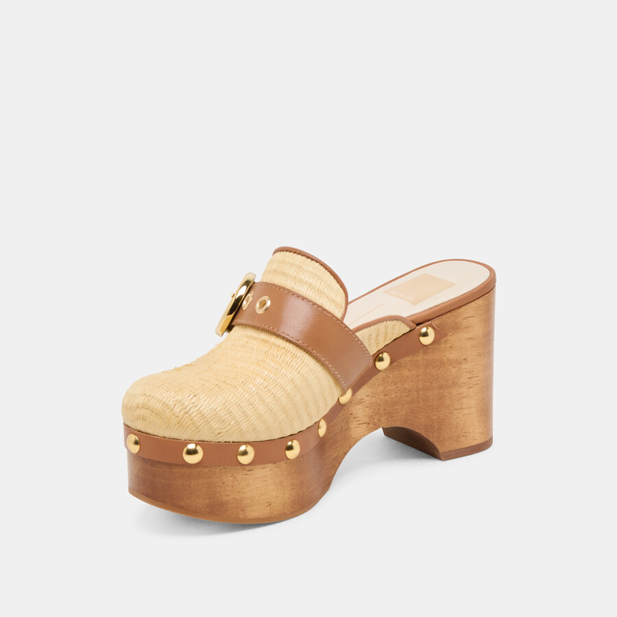 debrah clogs hellbraunes naturraffia