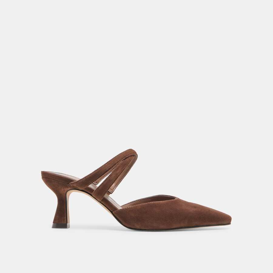 linore heels dunkelbraunes wildleder