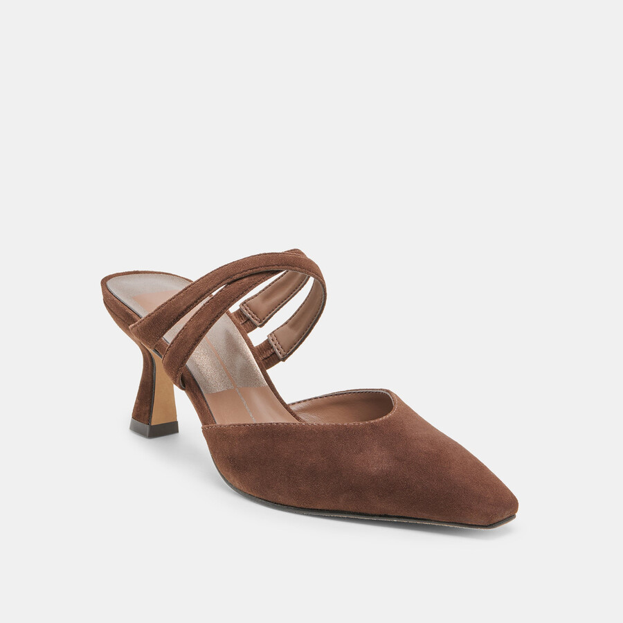 linore heels dunkelbraunes wildleder