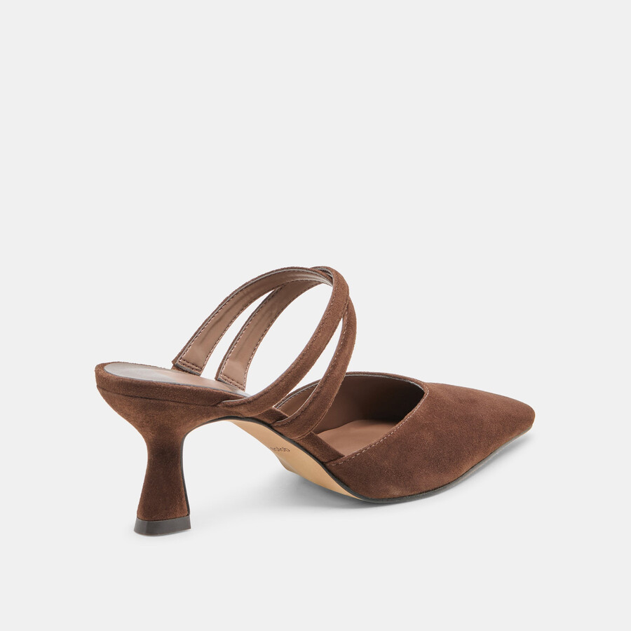 linore heels dunkelbraunes wildleder