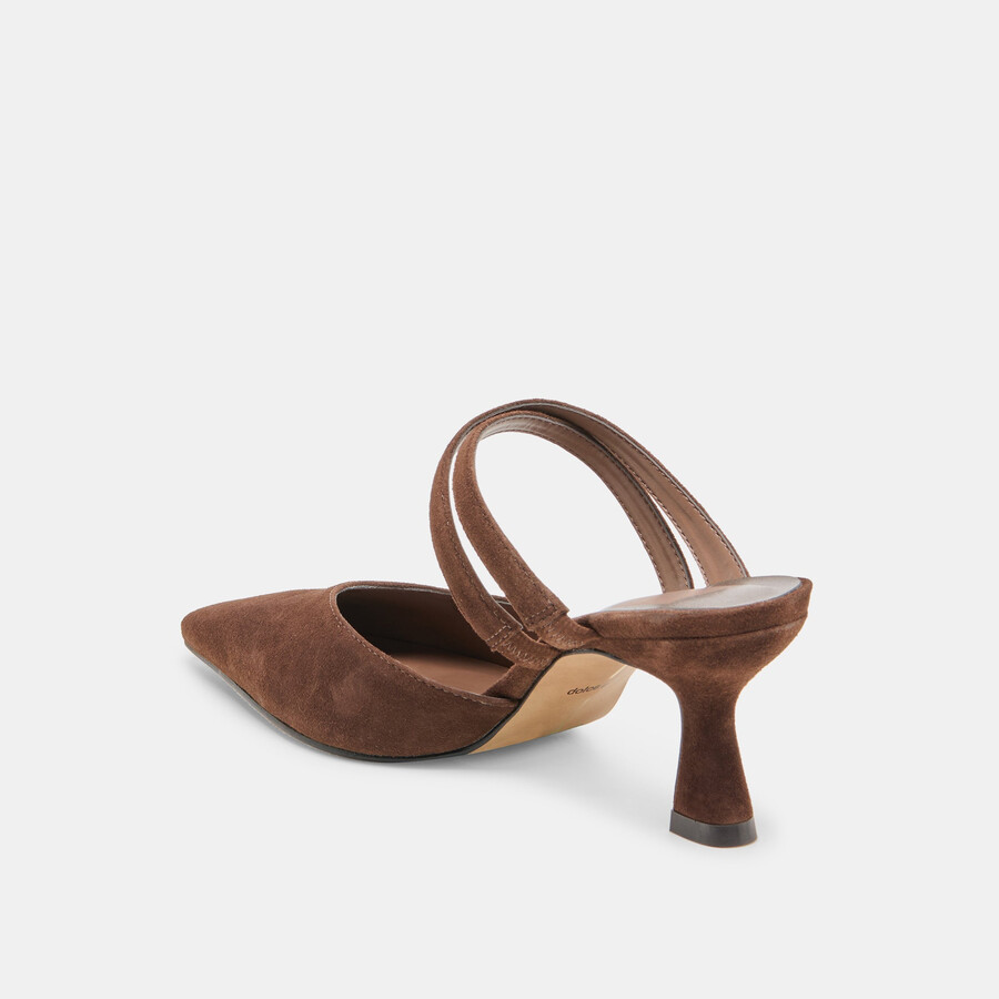 linore heels dunkelbraunes wildleder
