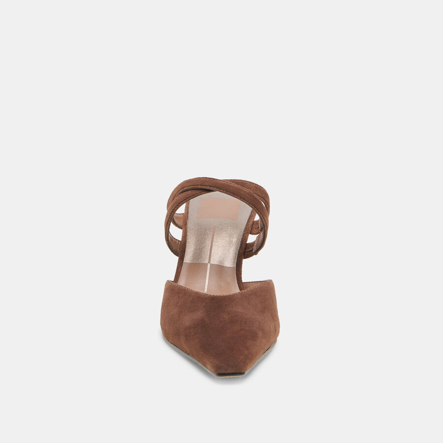 linore heels dunkelbraunes wildleder